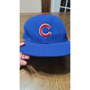 New Era 59FIFTY Chicago Cubs Fitted Hat Size 7 Royal Blue MLB Authentic On Field